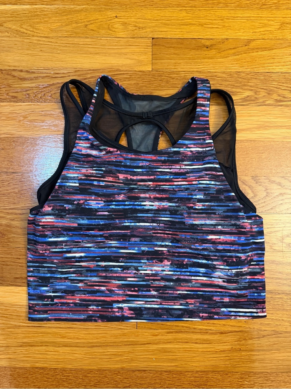 Lululemon Break Free Tank *Nulux Hinshu Alpine White Multi / Black - Size 6